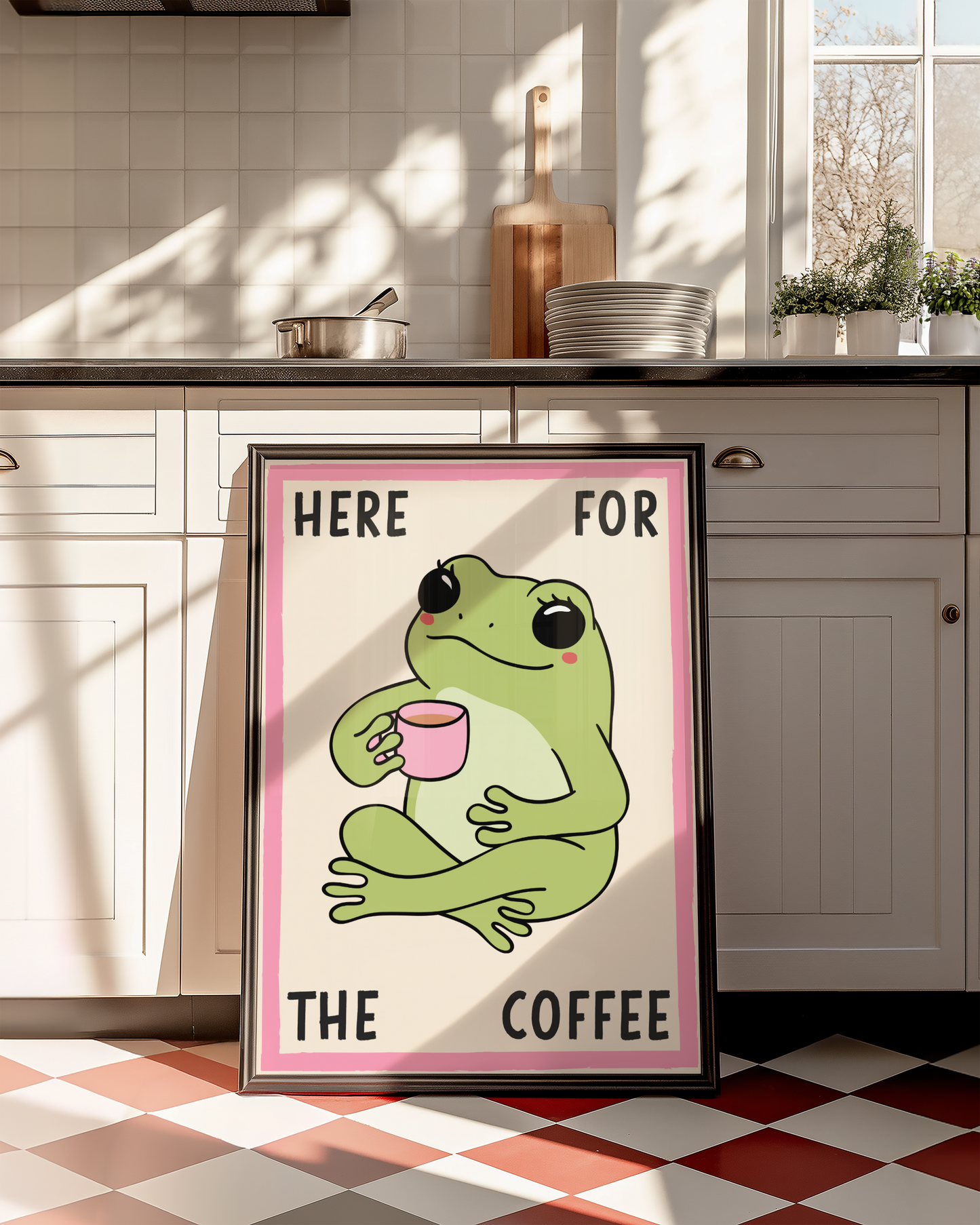 Retro Frog Coffee Print - BYHONEYSTUDIOS