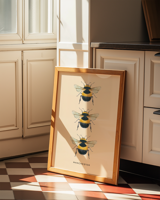 Manchester Bee Print - BYHONEYSTUDIOS