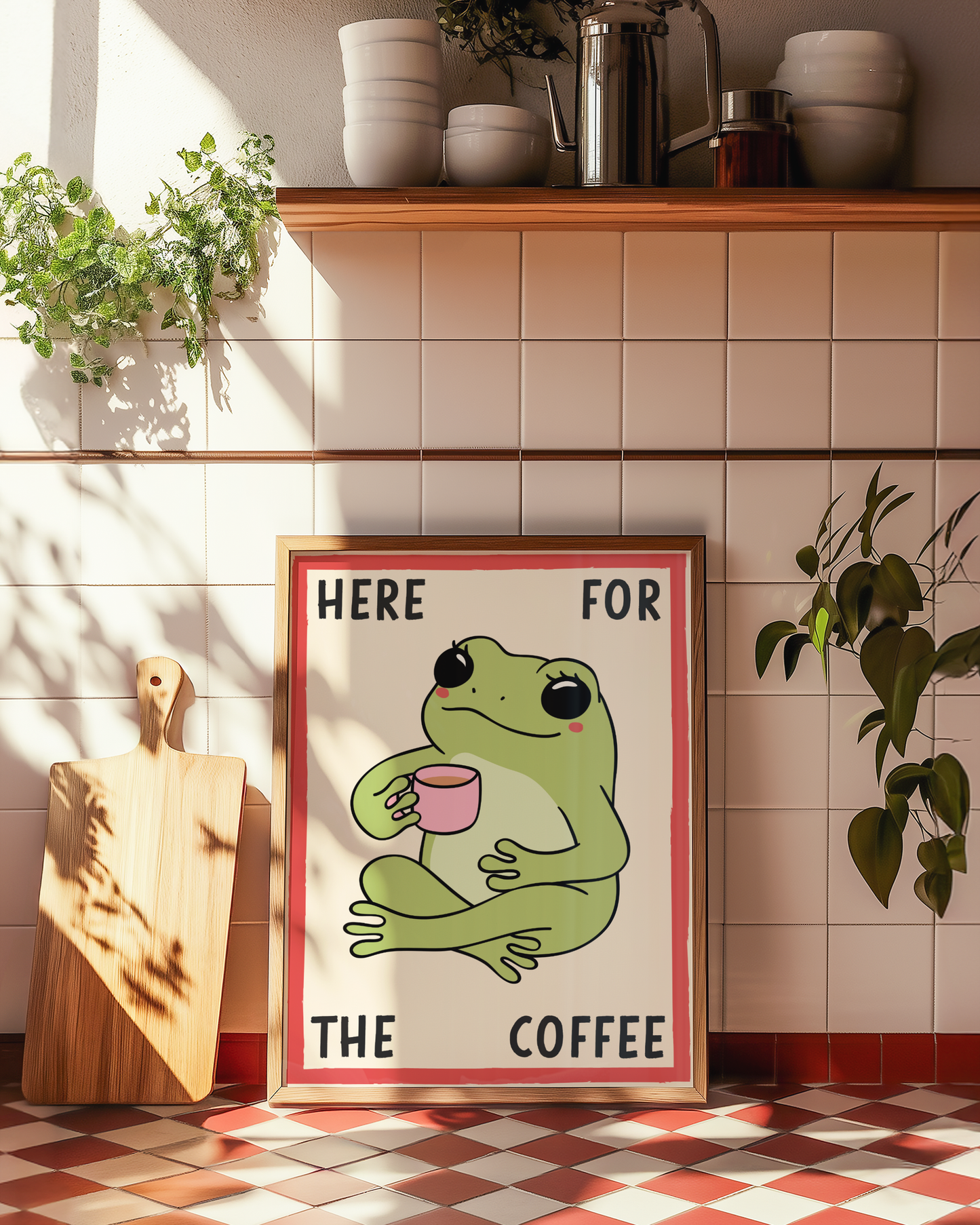 Retro Frog Coffee Print - BYHONEYSTUDIOS