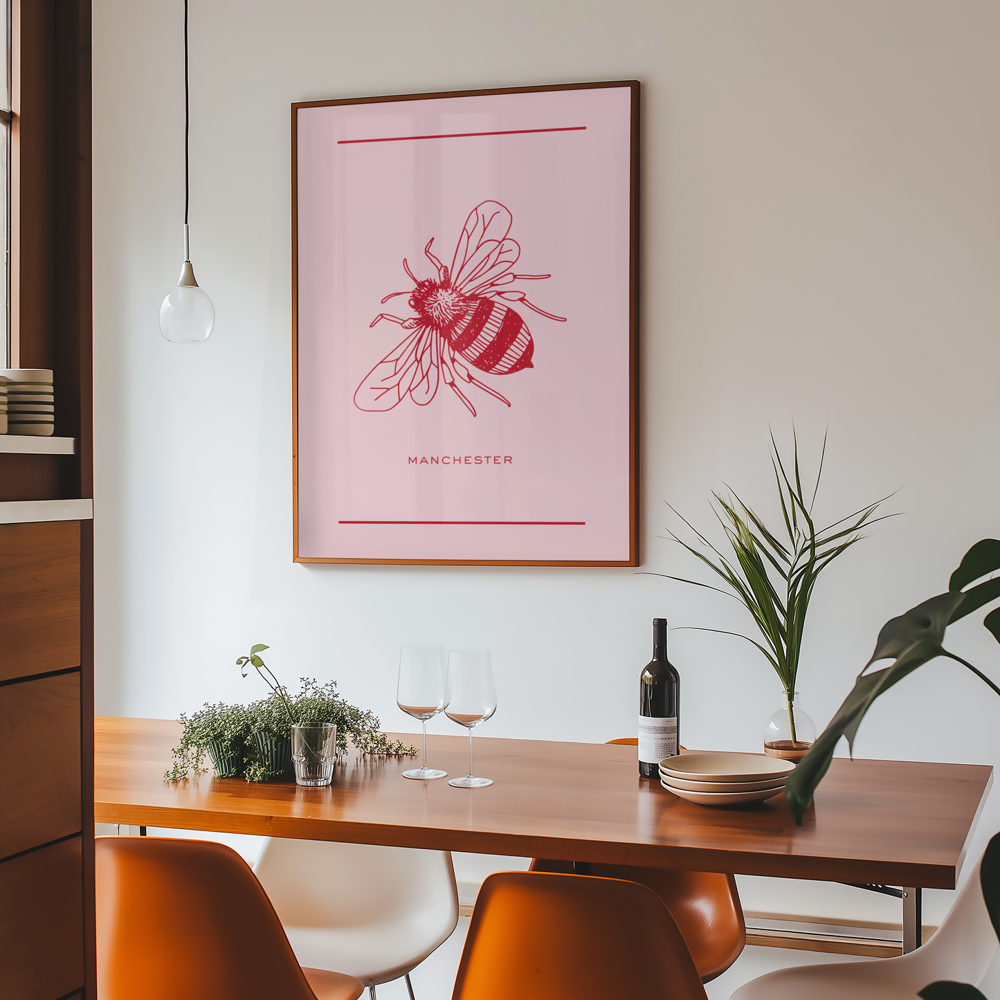 Manchester Bee Pink Print