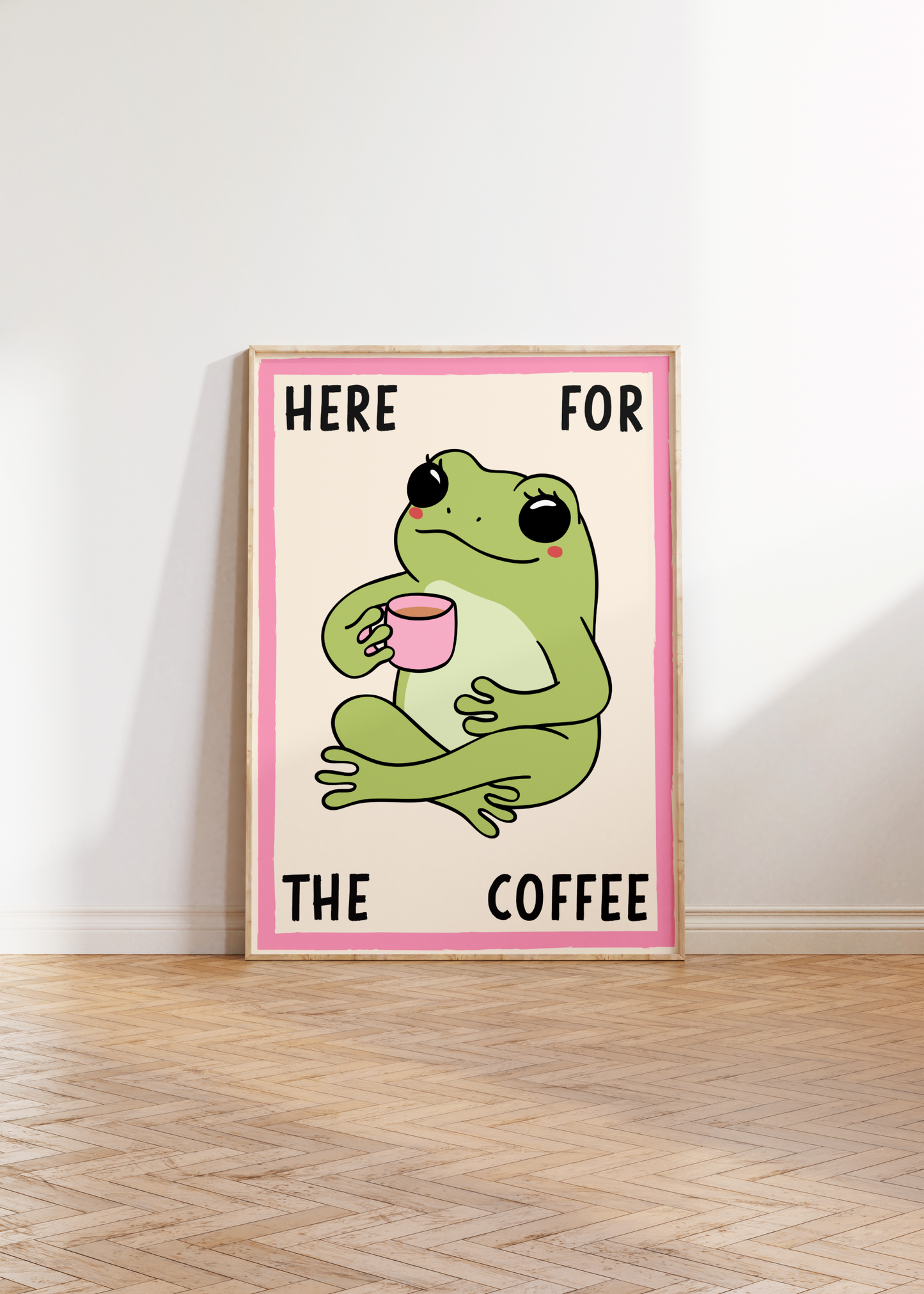 Retro Frog Coffee Print - BYHONEYSTUDIOS