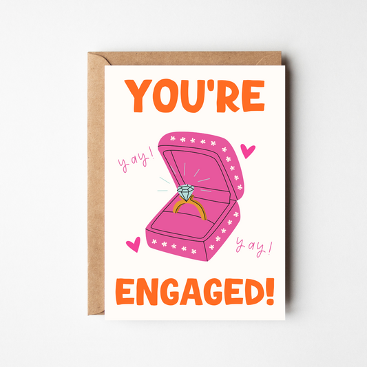 A6 You're Engaged Card - BYHONEYSTUDIOS