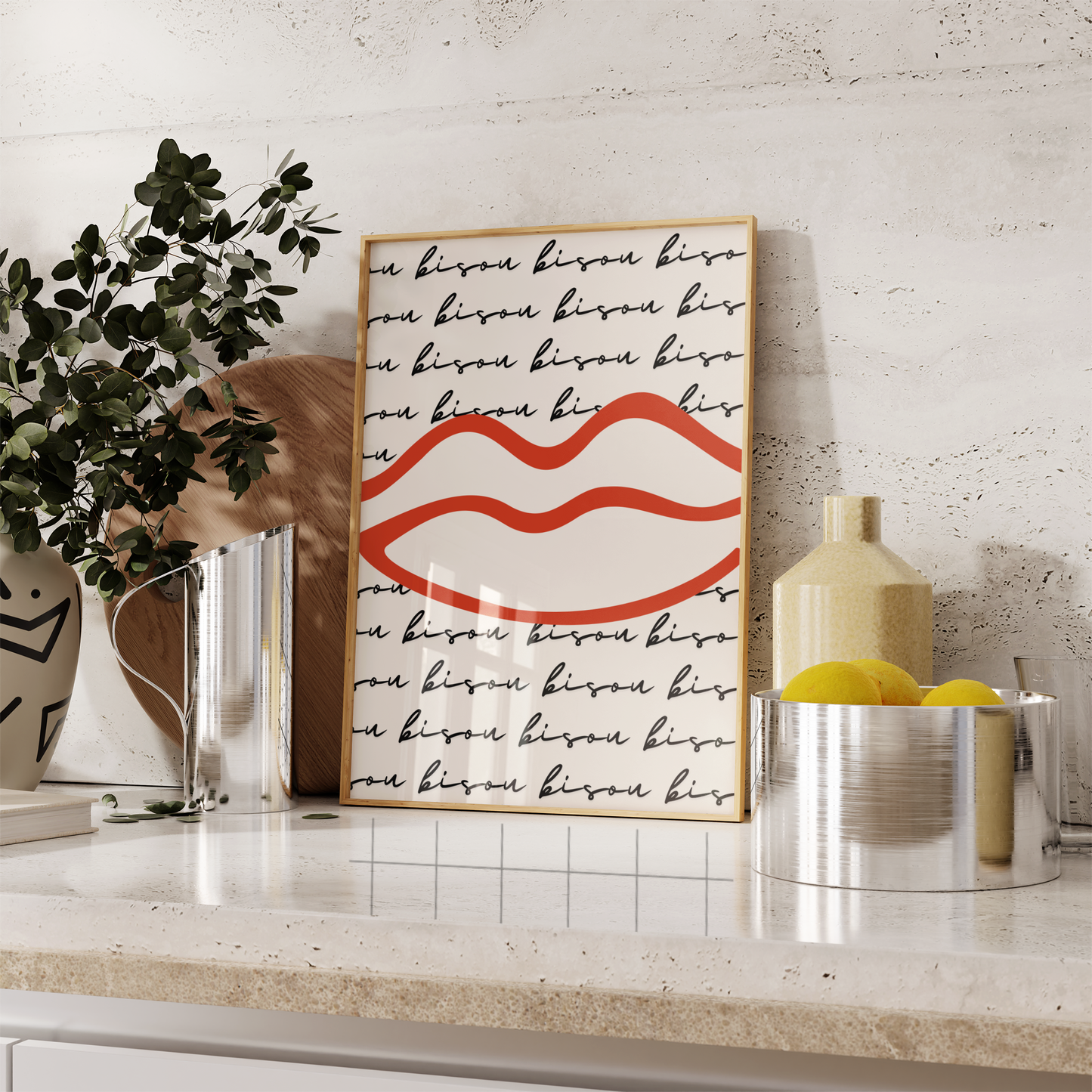 Bisou Lips Print - BYHONEYSTUDIOS