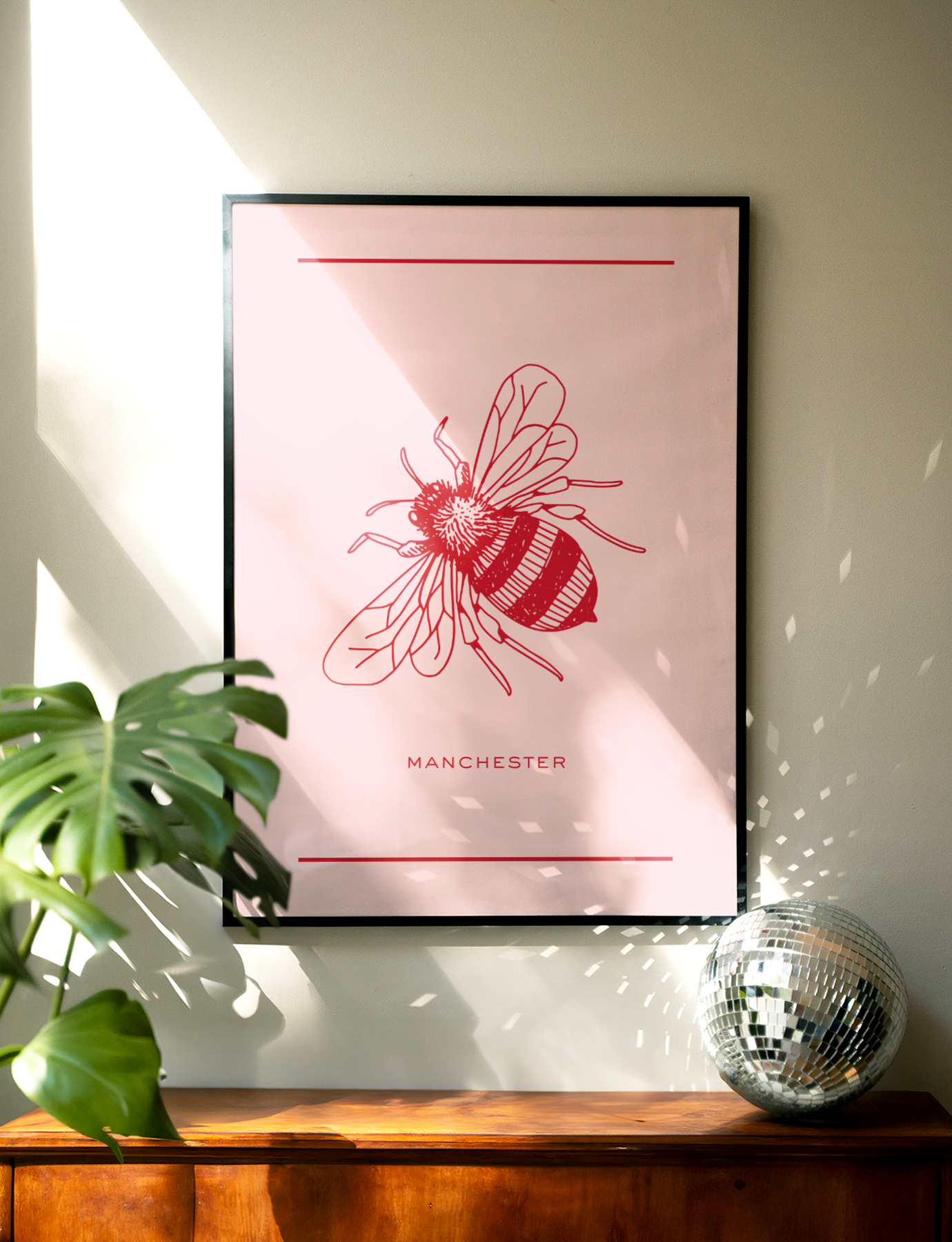 Manchester Bee Pink Print - BYHONEYSTUDIOS
