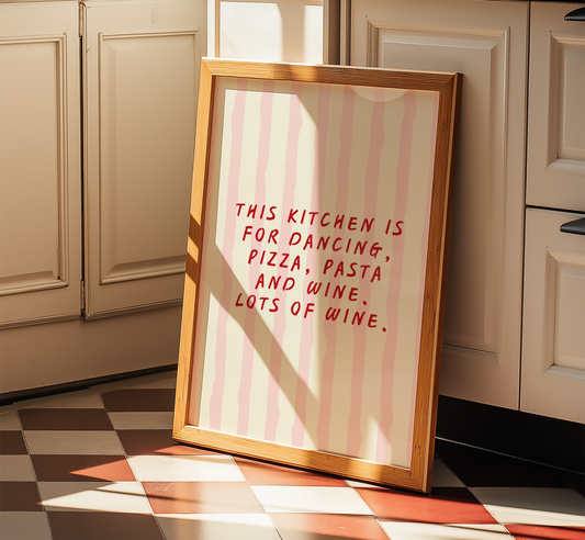 Kitchen Dancing Quote Print - BYHONEYSTUDIOS