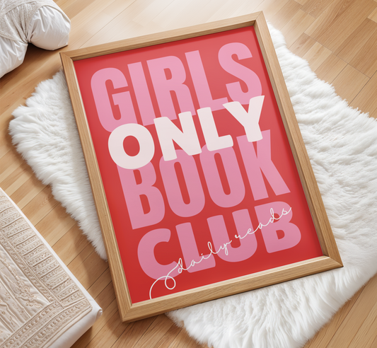 Girls Only Book Club Print - BYHONEYSTUDIOS