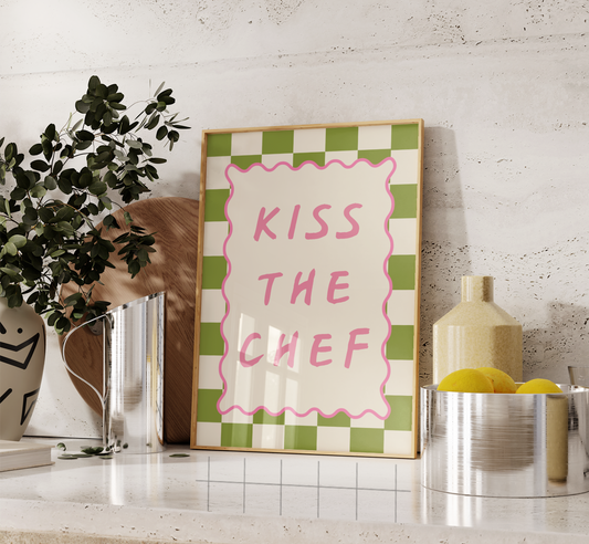 Kiss The Chef Print - BYHONEYSTUDIOS