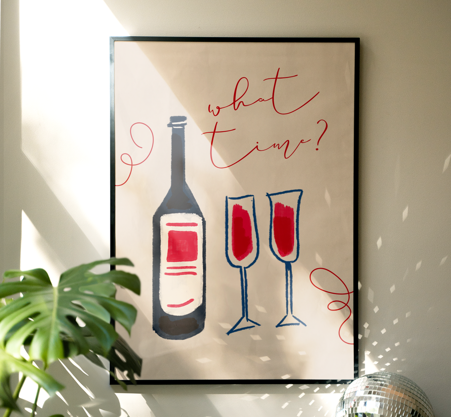 What Time Wine Print - BYHONEYSTUDIOS