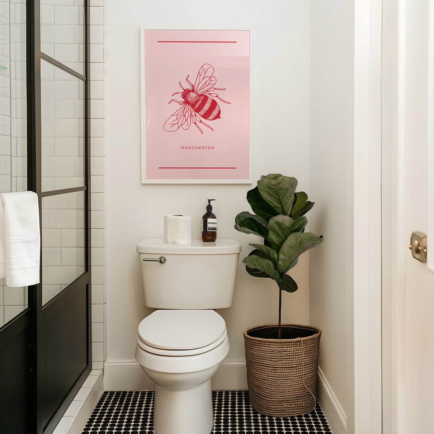 Manchester Bee Pink Print