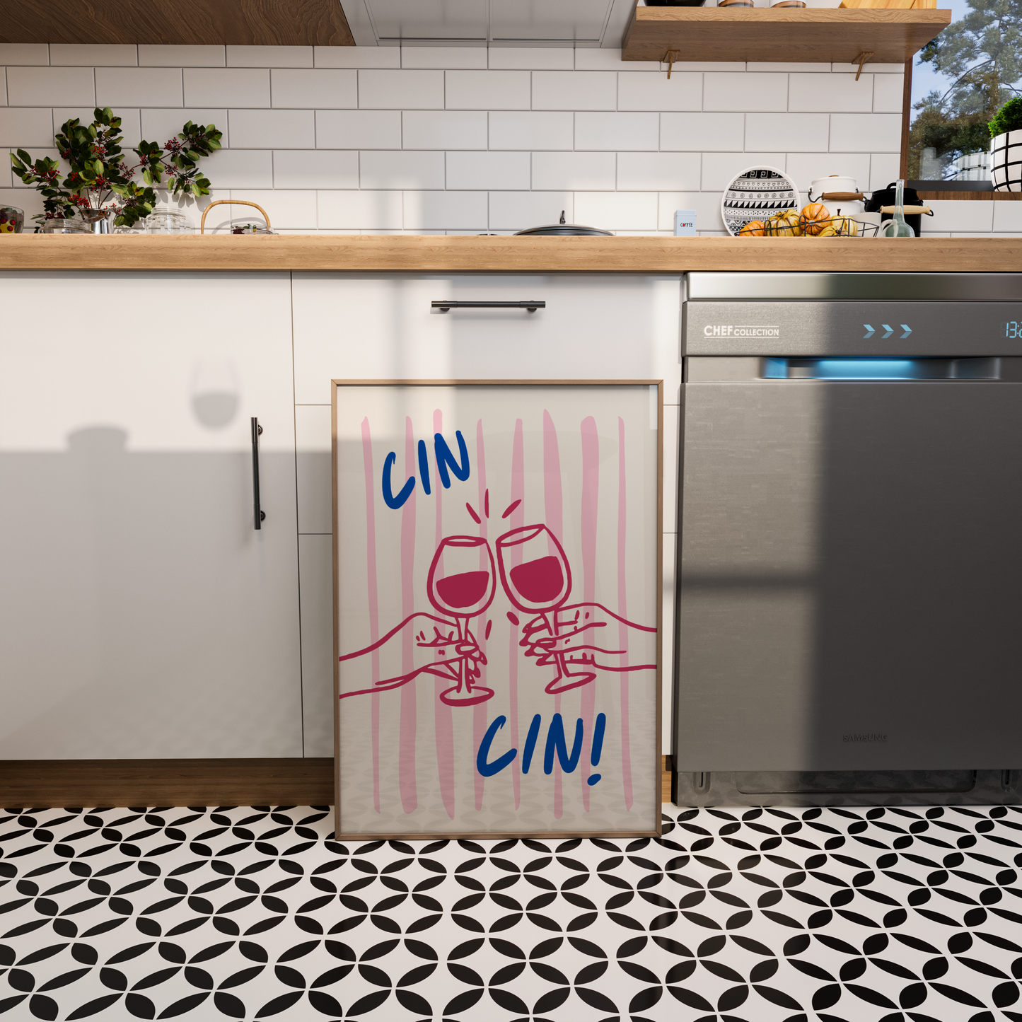 Cin Cin Wine Print - BYHONEYSTUDIOS