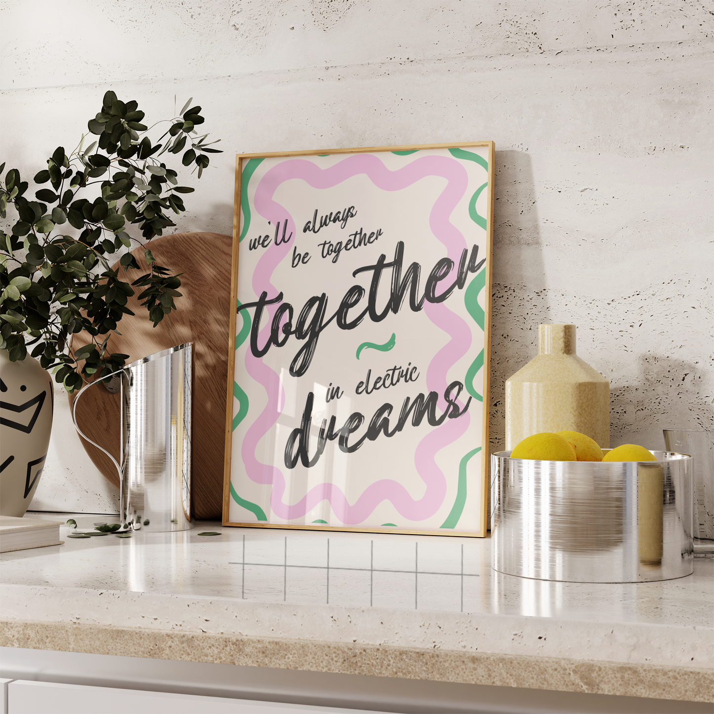 Together In Electric Dreams Print - BYHONEYSTUDIOS