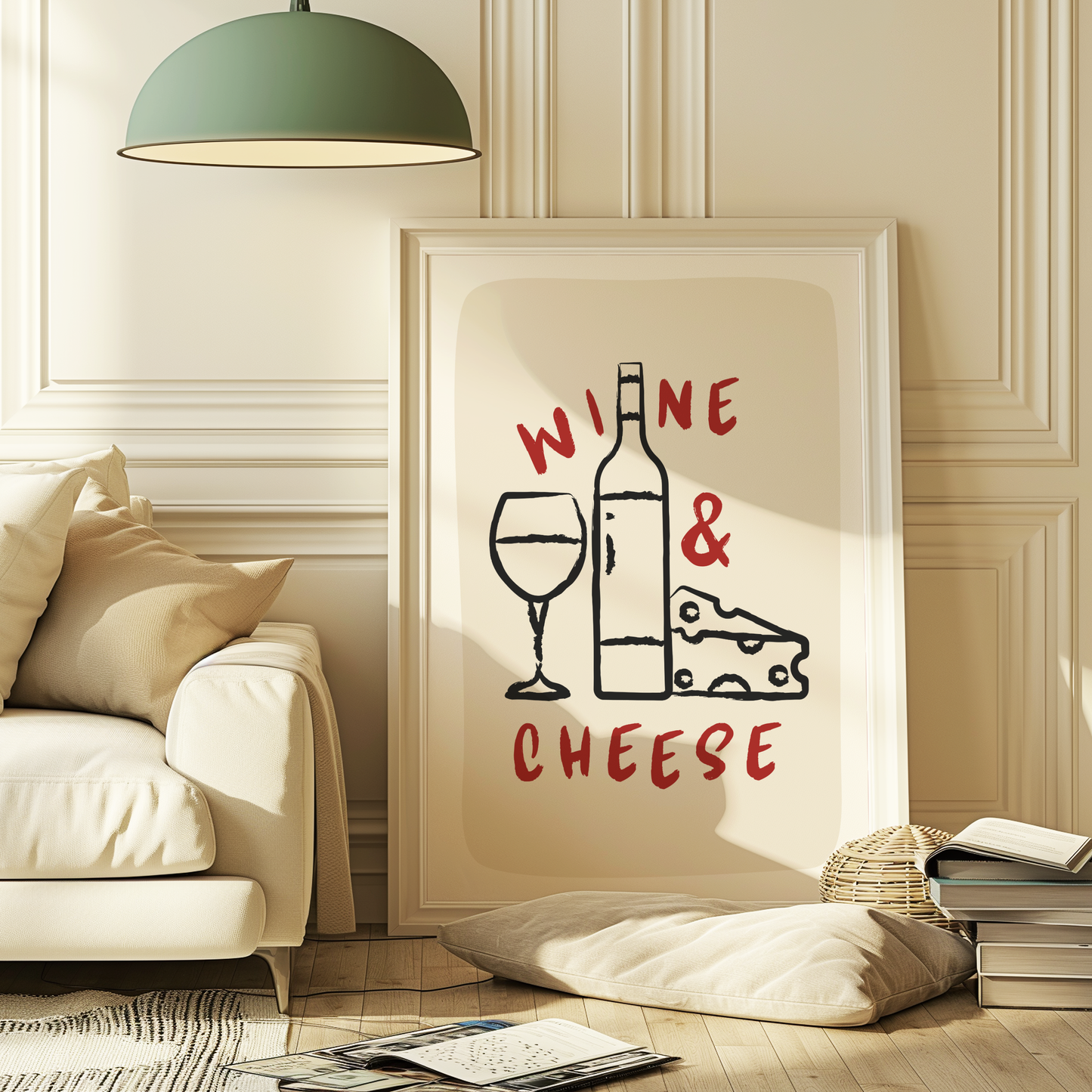 Wine & Cheese Print - BYHONEYSTUDIOS