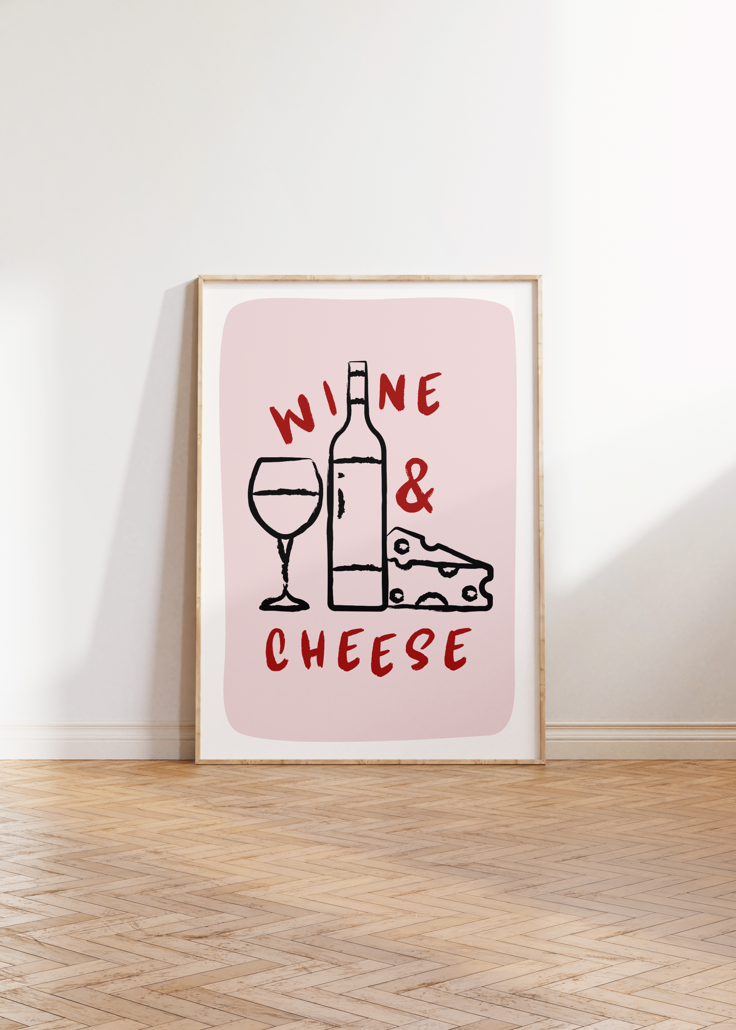 Wine & Cheese Print - BYHONEYSTUDIOS