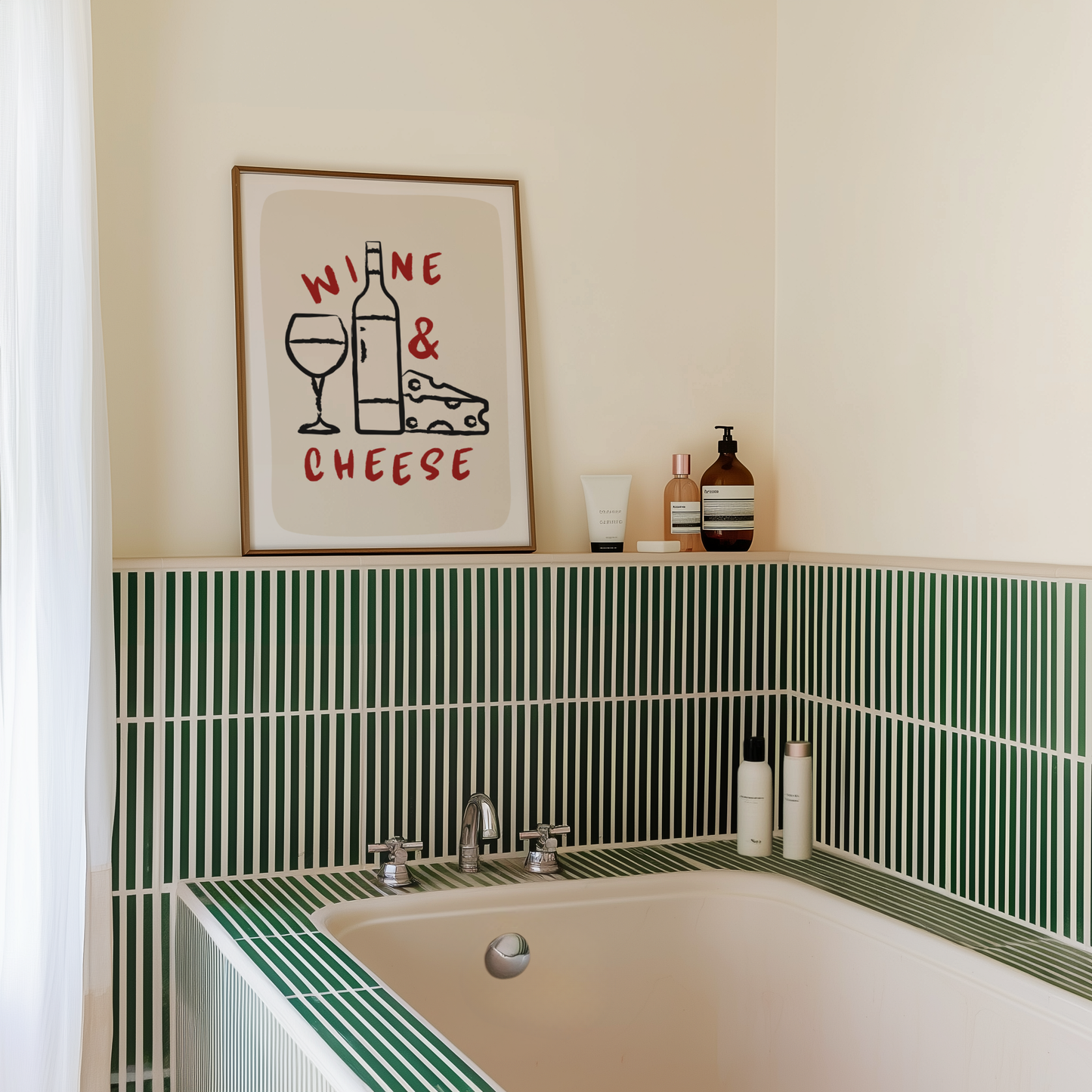 Wine & Cheese Print - BYHONEYSTUDIOS