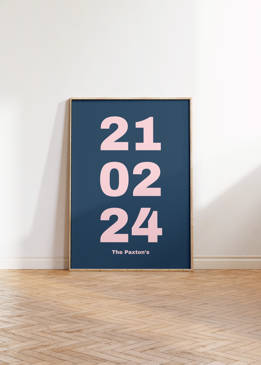 Personalised Date Print - BYHONEYSTUDIOS