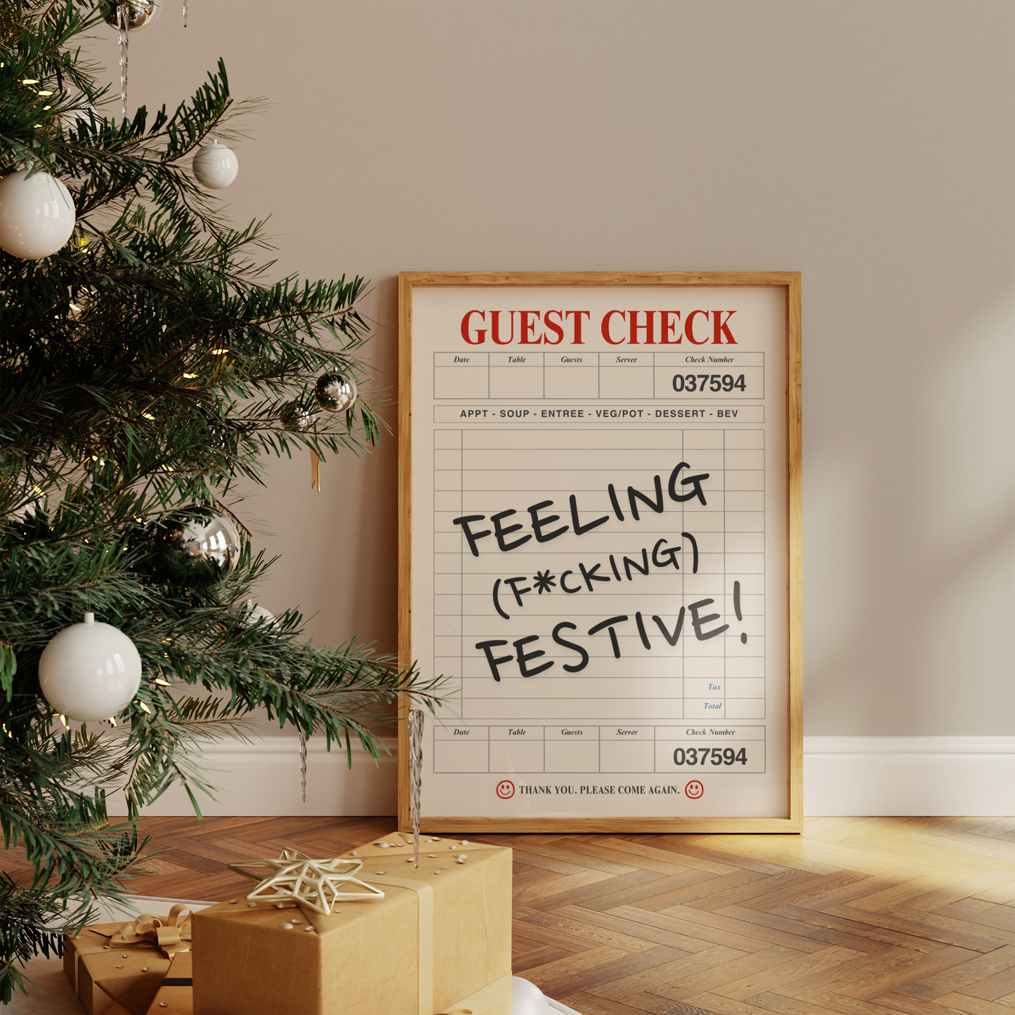 Feeling Festive Christmas Print - BYHONEYSTUDIOS