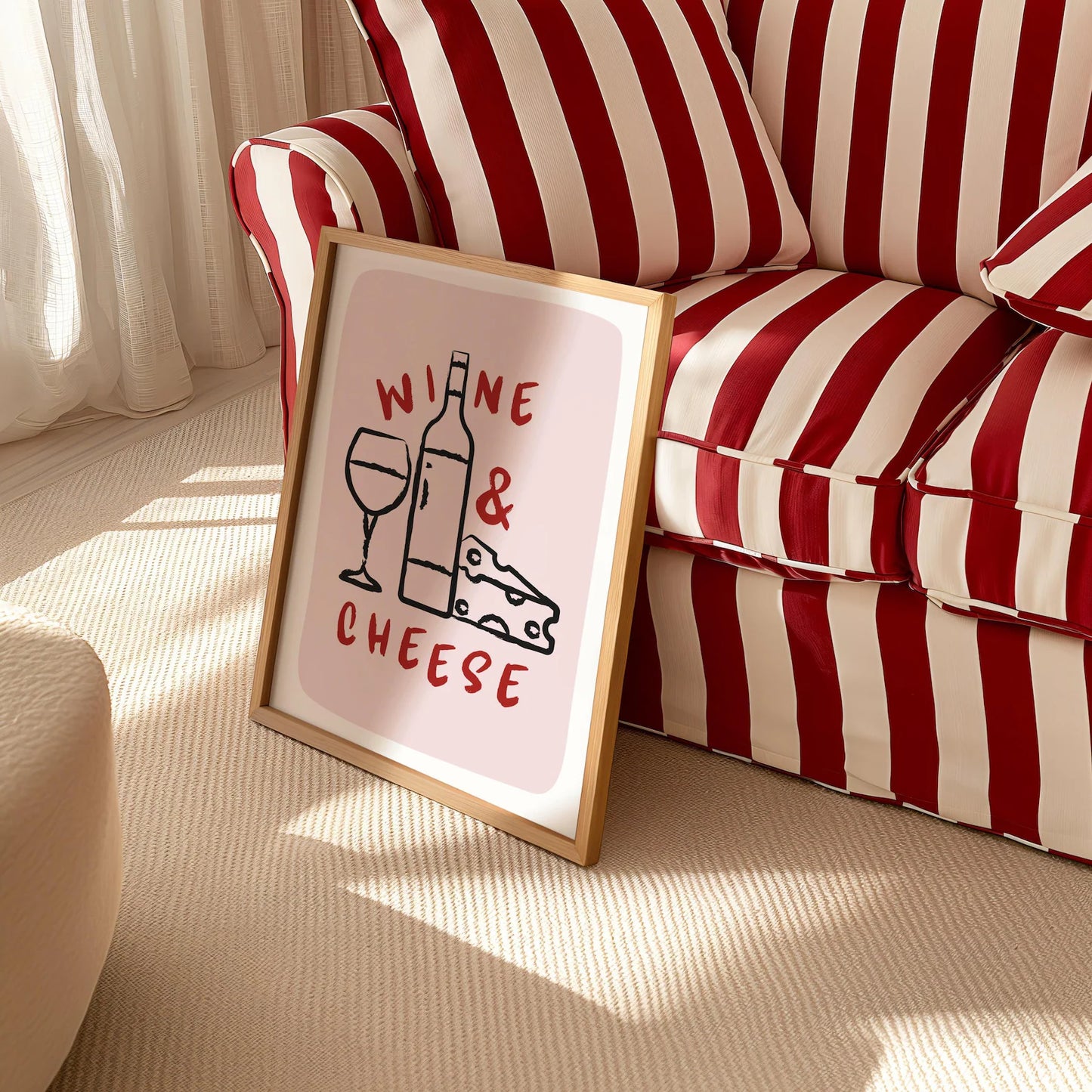 Wine & Cheese Print - BYHONEYSTUDIOS