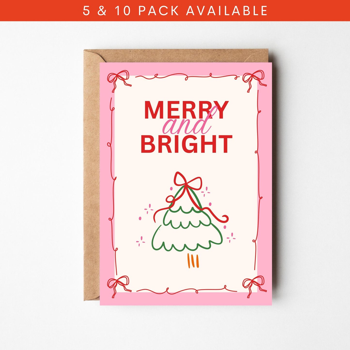 A6 Merry And Bright Christmas Card