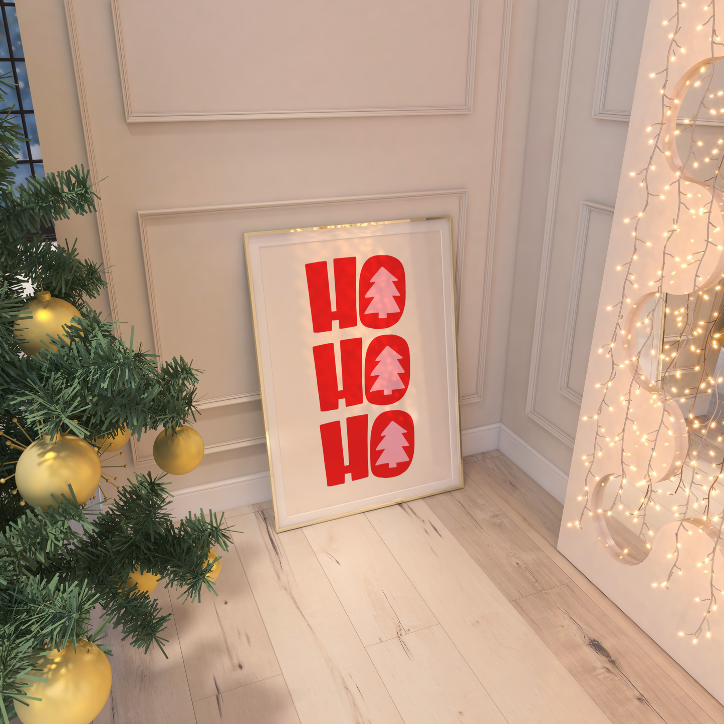 Ho Ho Ho Christmas Print - BYHONEYSTUDIOS