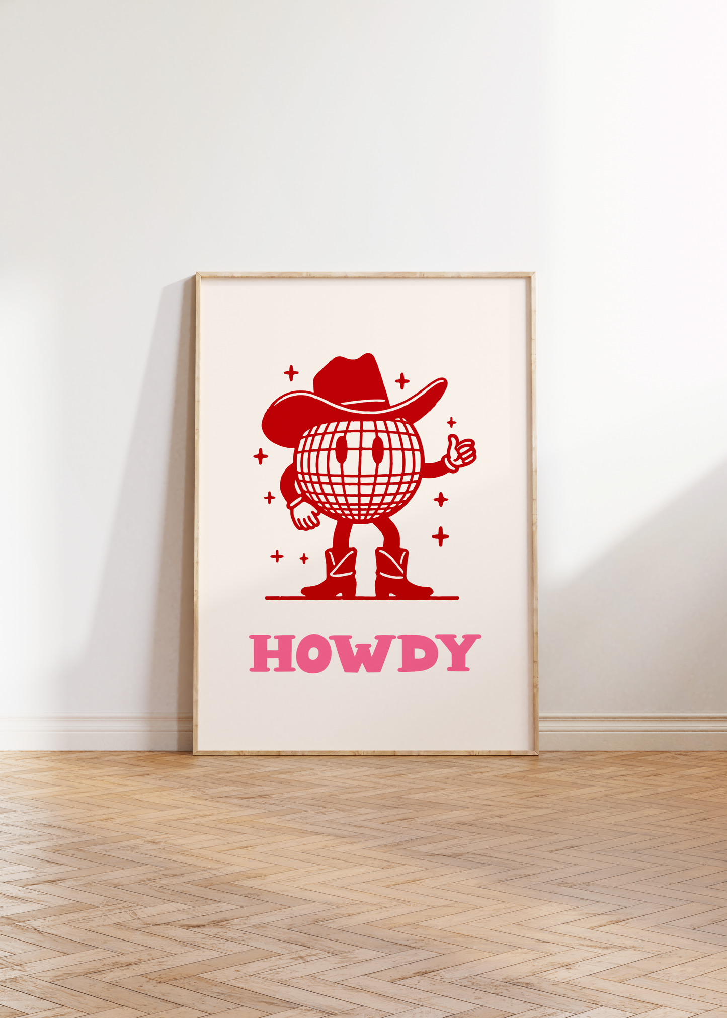 Disco Cowboy Howdy Print - BYHONEYSTUDIOS