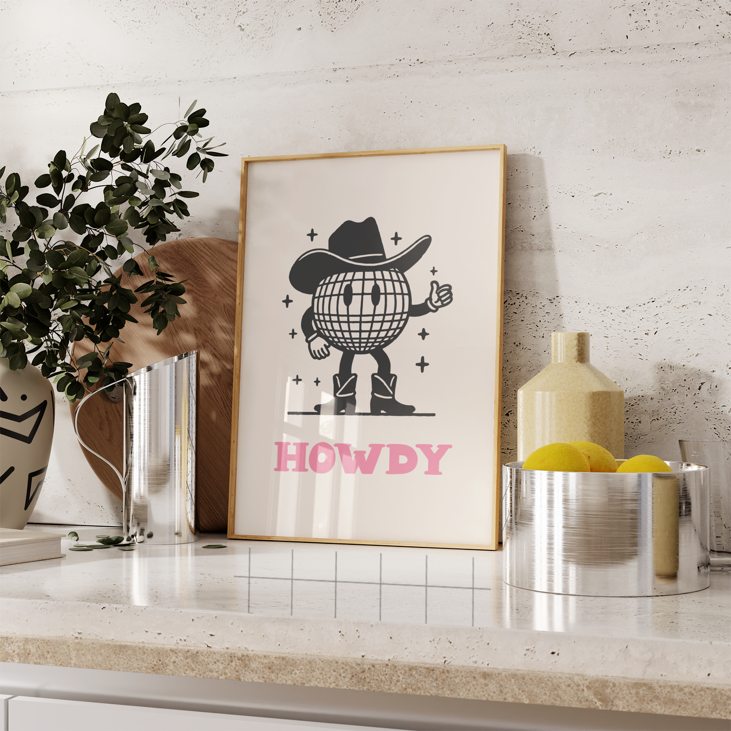 Disco Cowboy Howdy Print - BYHONEYSTUDIOS