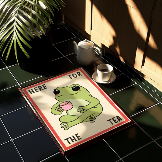 Retro Frog Tea Print - BYHONEYSTUDIOS