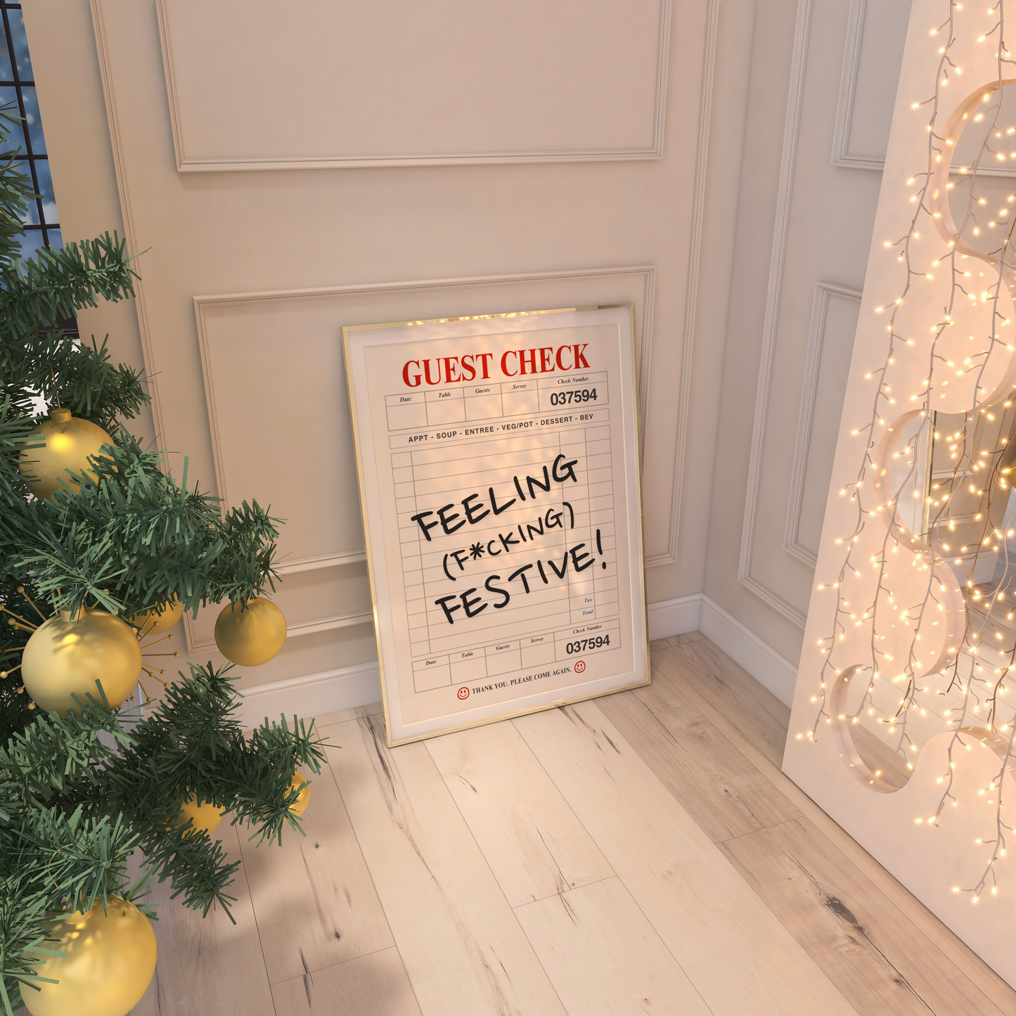 Feeling Festive Christmas Print - BYHONEYSTUDIOS