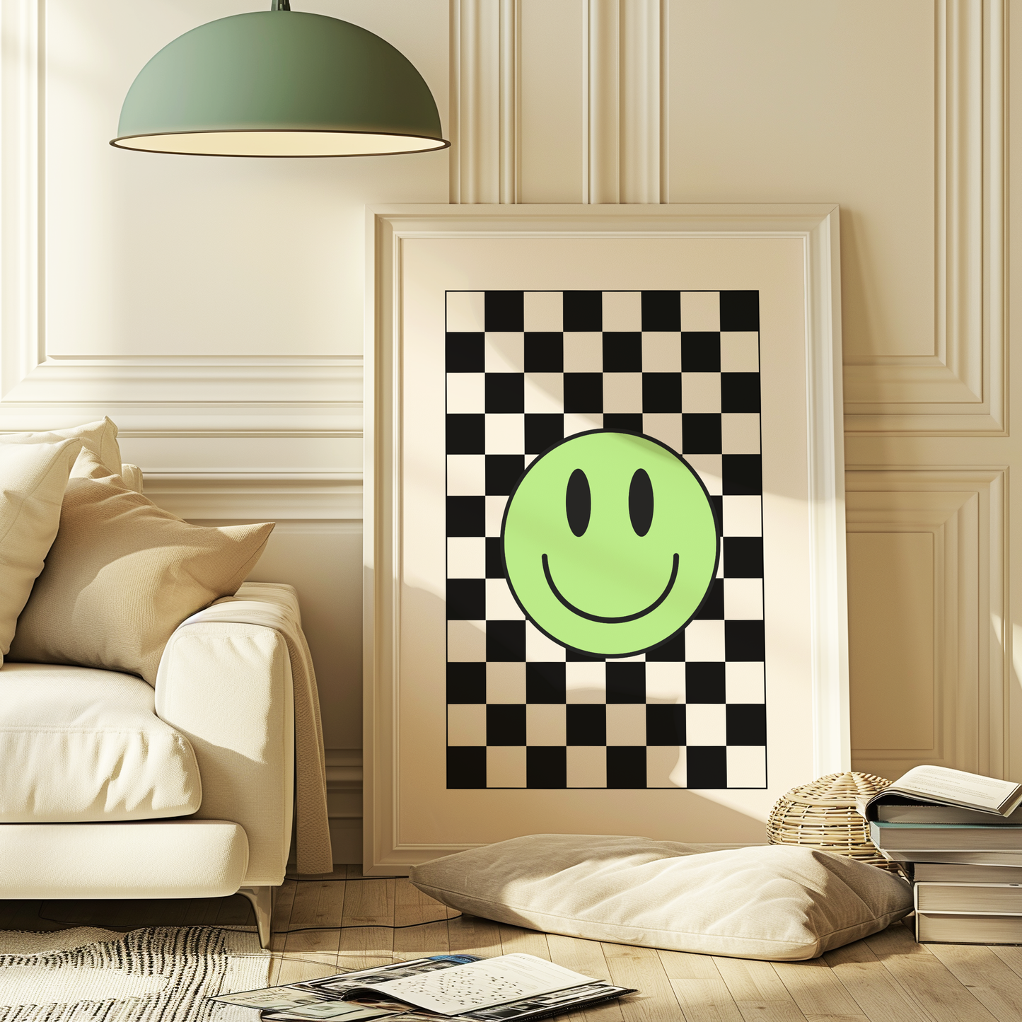 Smiley Face Check Print - BYHONEYSTUDIOS