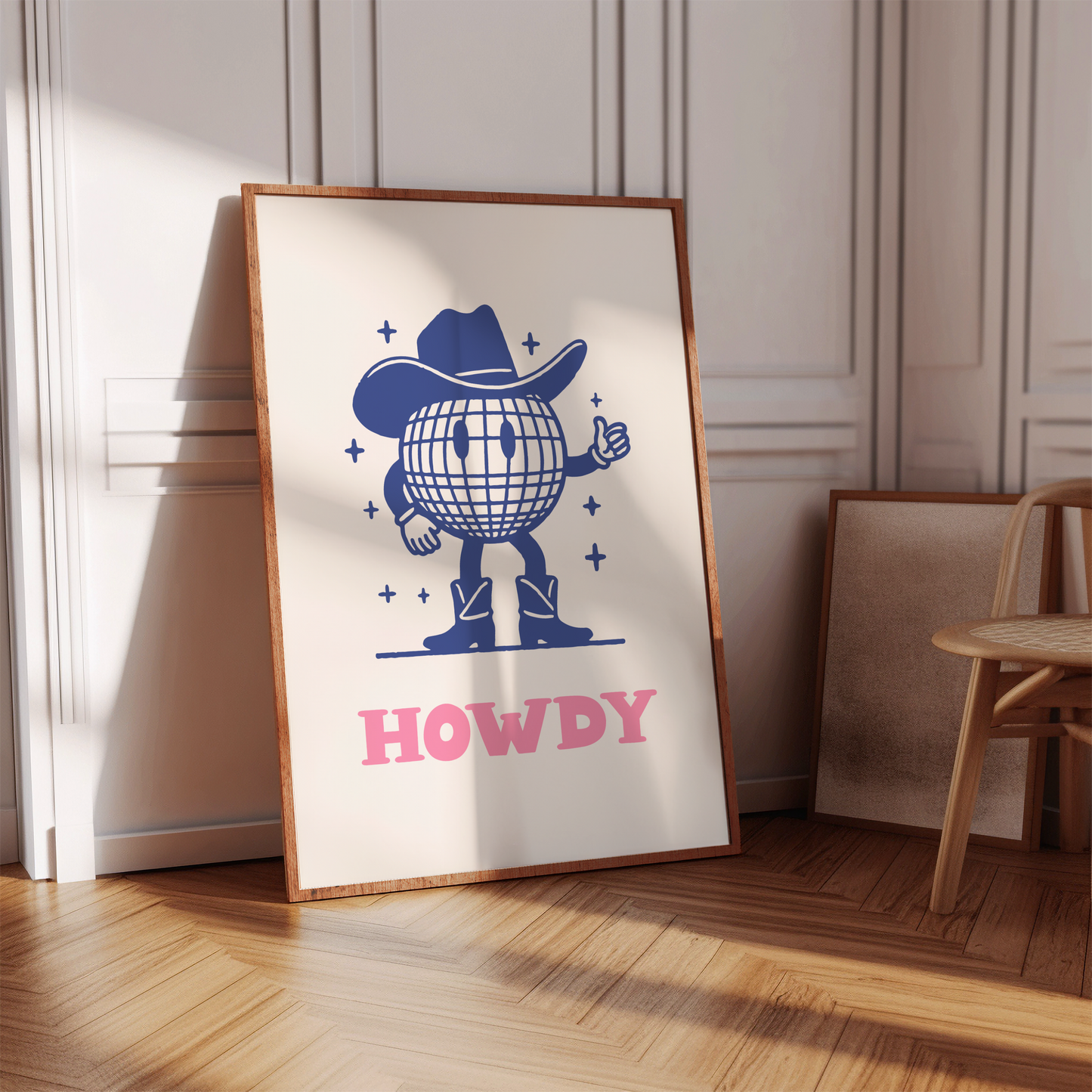 Disco Cowboy Howdy Print - BYHONEYSTUDIOS