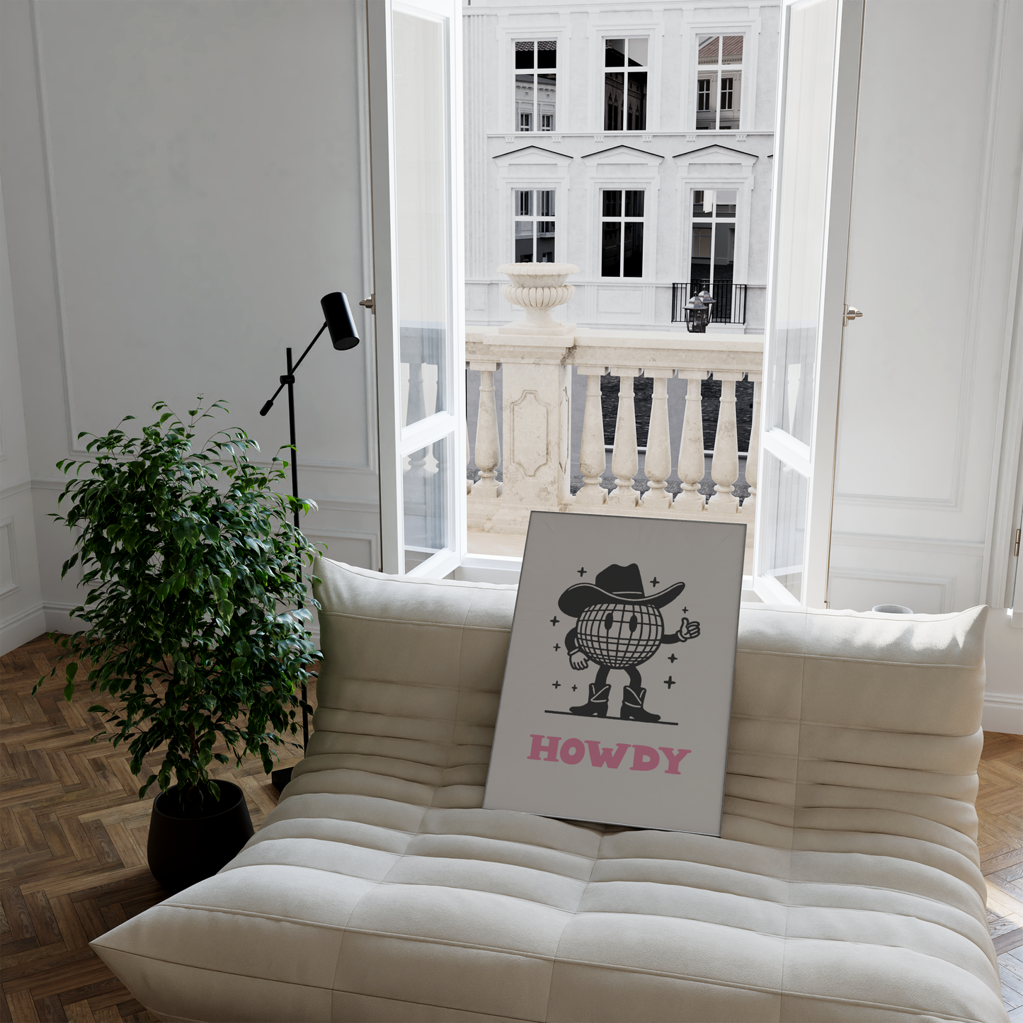 Disco Cowboy Howdy Print - BYHONEYSTUDIOS