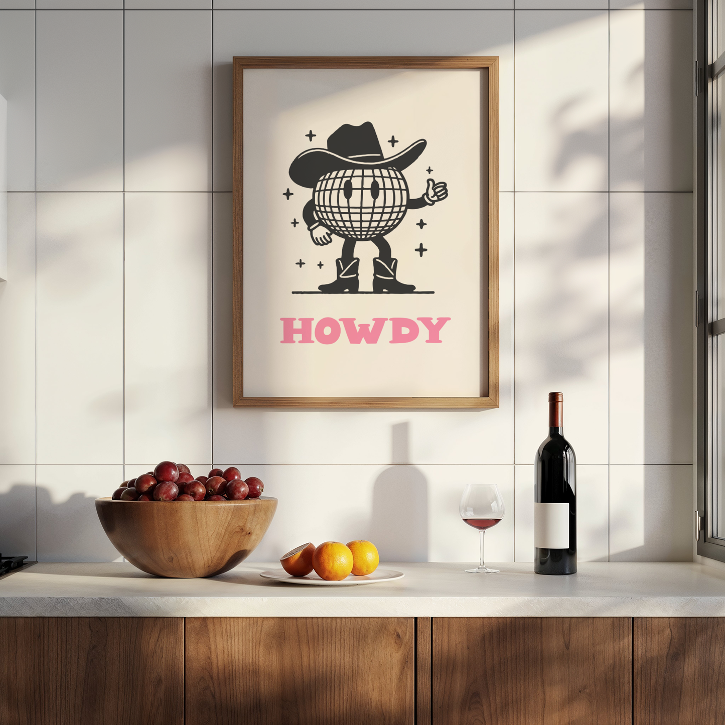 Disco Cowboy Howdy Print - BYHONEYSTUDIOS
