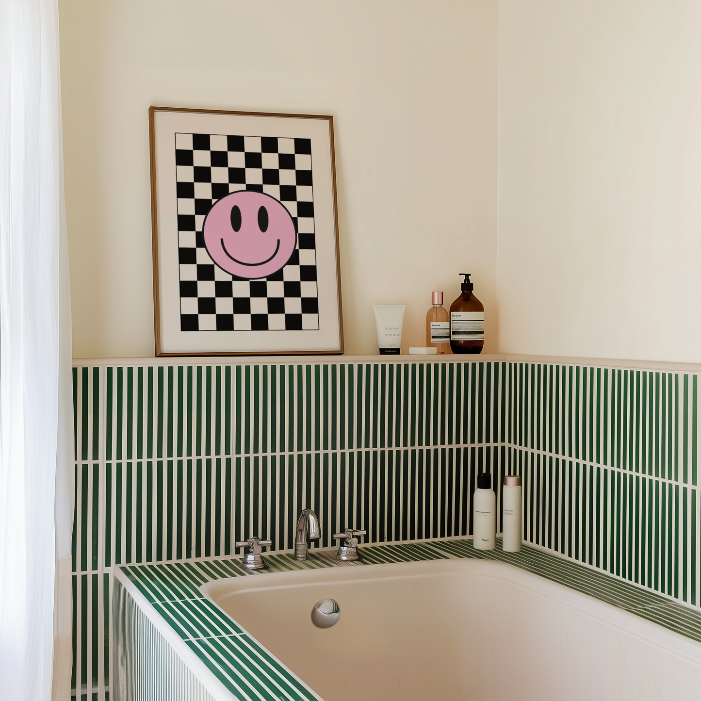 Smiley Face Check Print - BYHONEYSTUDIOS