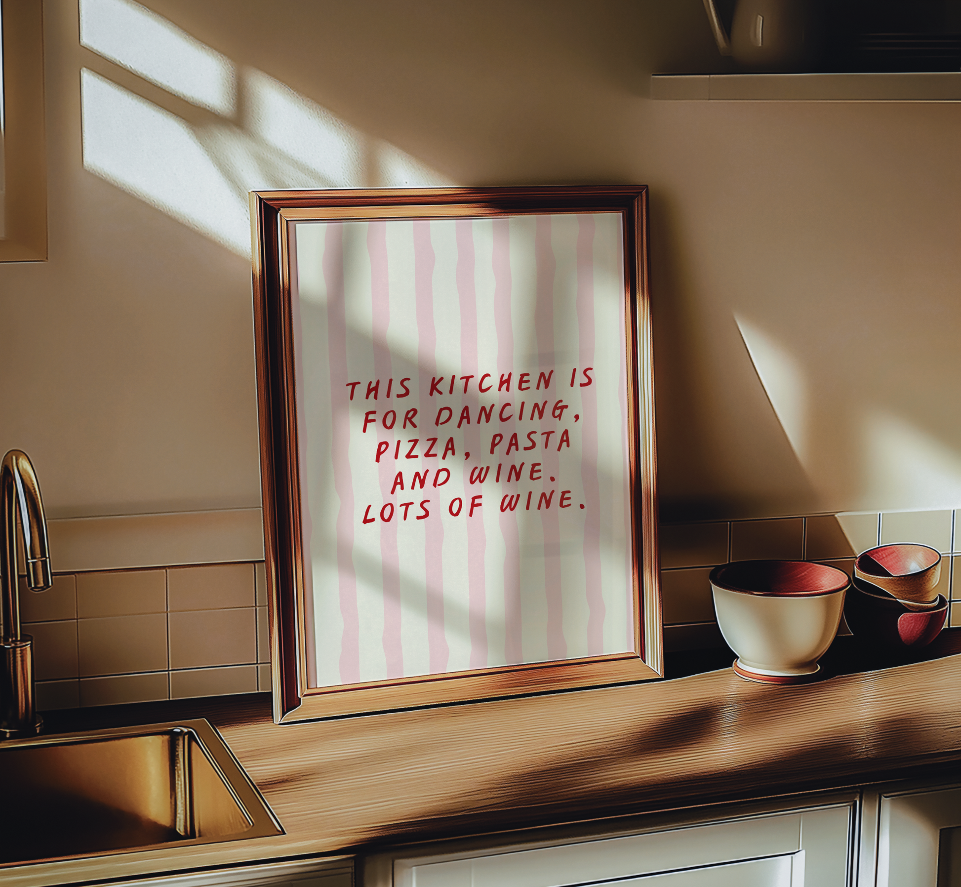 Kitchen Dancing Quote Print - BYHONEYSTUDIOS