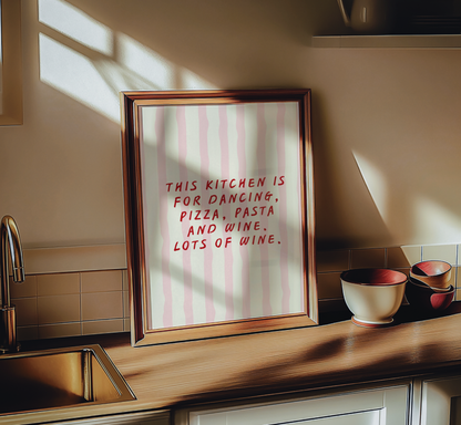 Kitchen Dancing Quote Print - BYHONEYSTUDIOS
