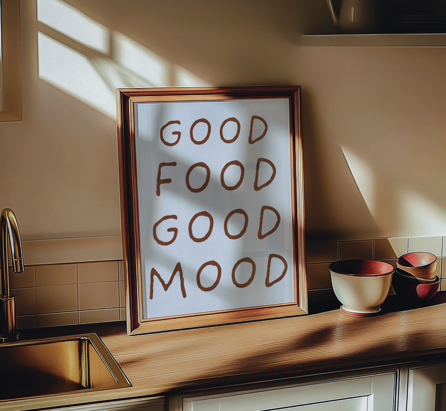 Good Food Good Mood Print - BYHONEYSTUDIOS
