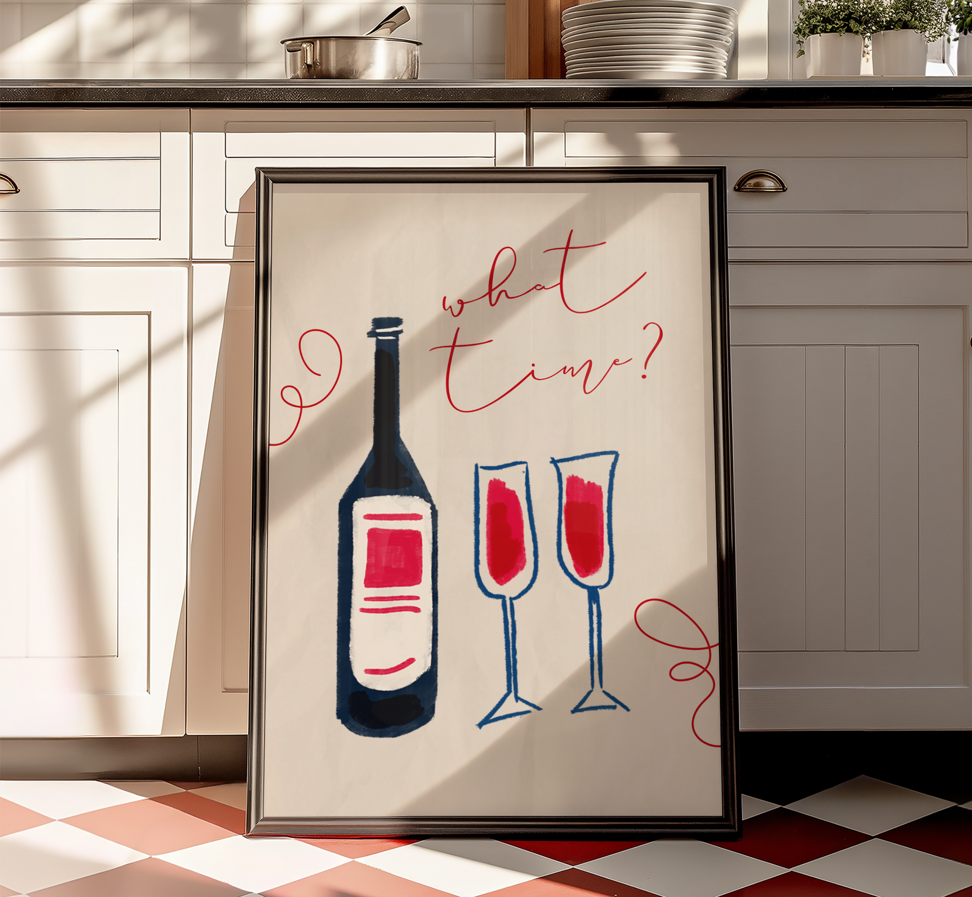 What Time Wine Print - BYHONEYSTUDIOS
