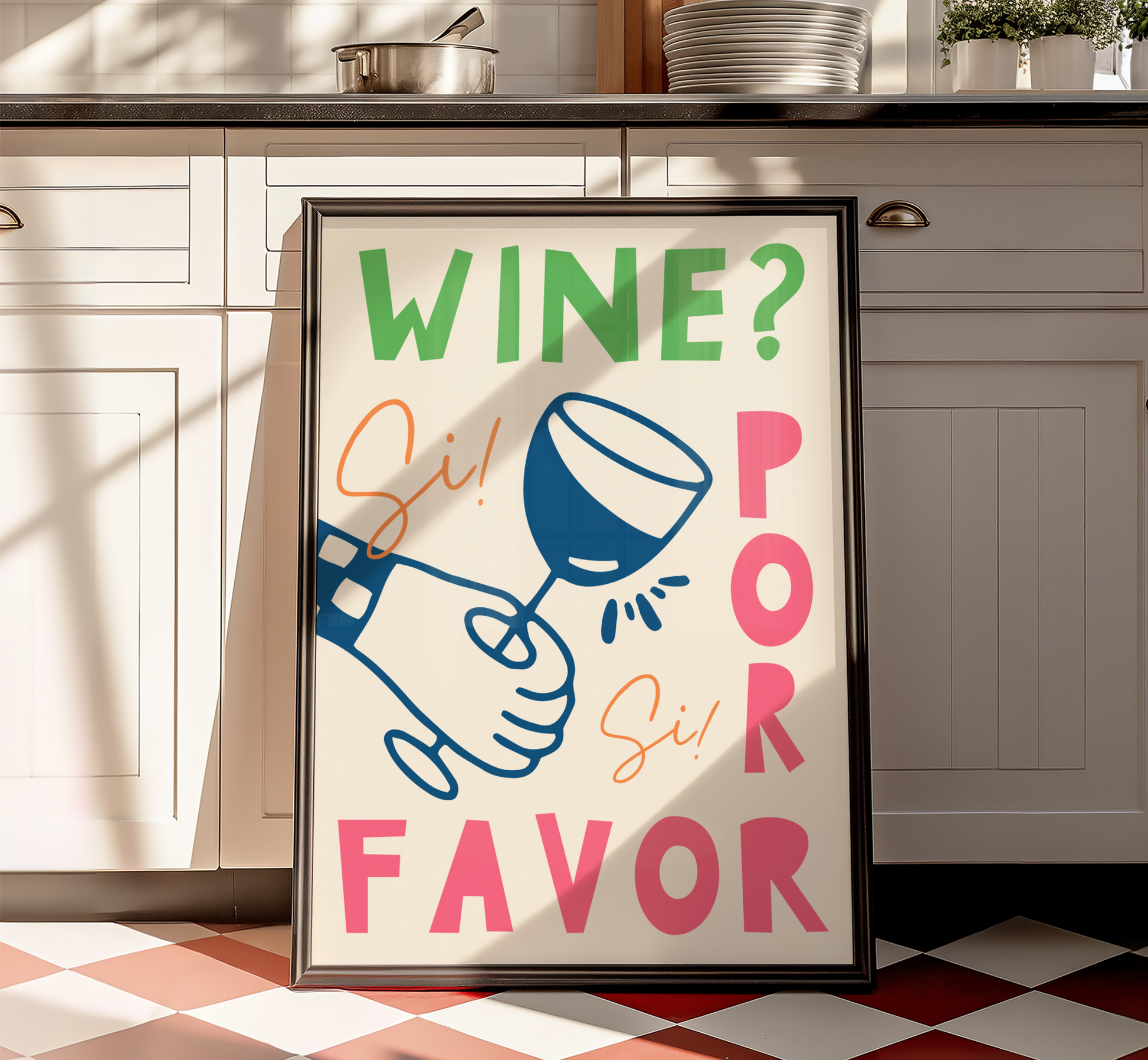 Wine Por Favor Print - BYHONEYSTUDIOS