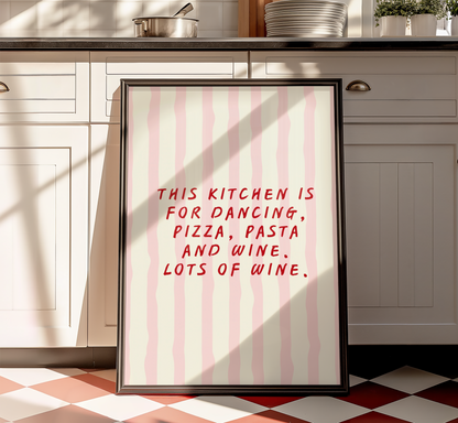 Kitchen Dancing Quote Print - BYHONEYSTUDIOS
