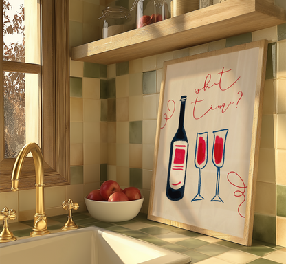 What Time Wine Print - BYHONEYSTUDIOS