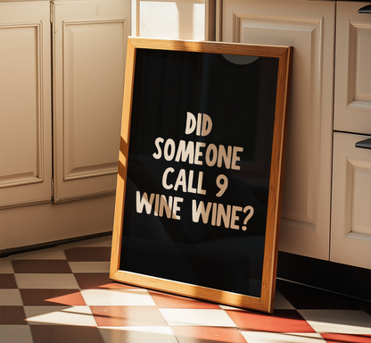 9 Wine Wine Print - BYHONEYSTUDIOS