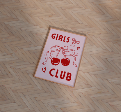 Girls Club Bow Print - BYHONEYSTUDIOS