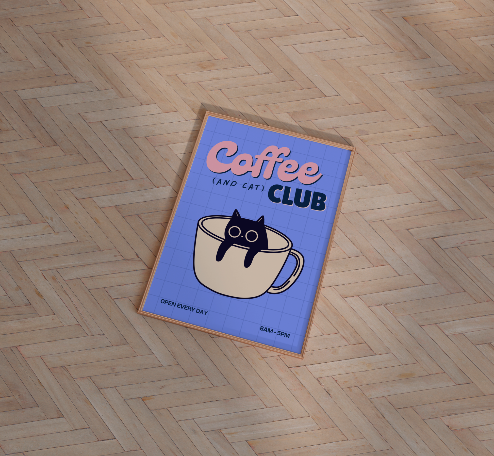 Coffee And Cat Print - BYHONEYSTUDIOS