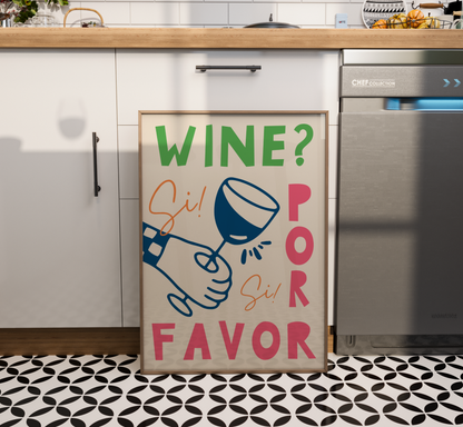 Wine Por Favor Print - BYHONEYSTUDIOS