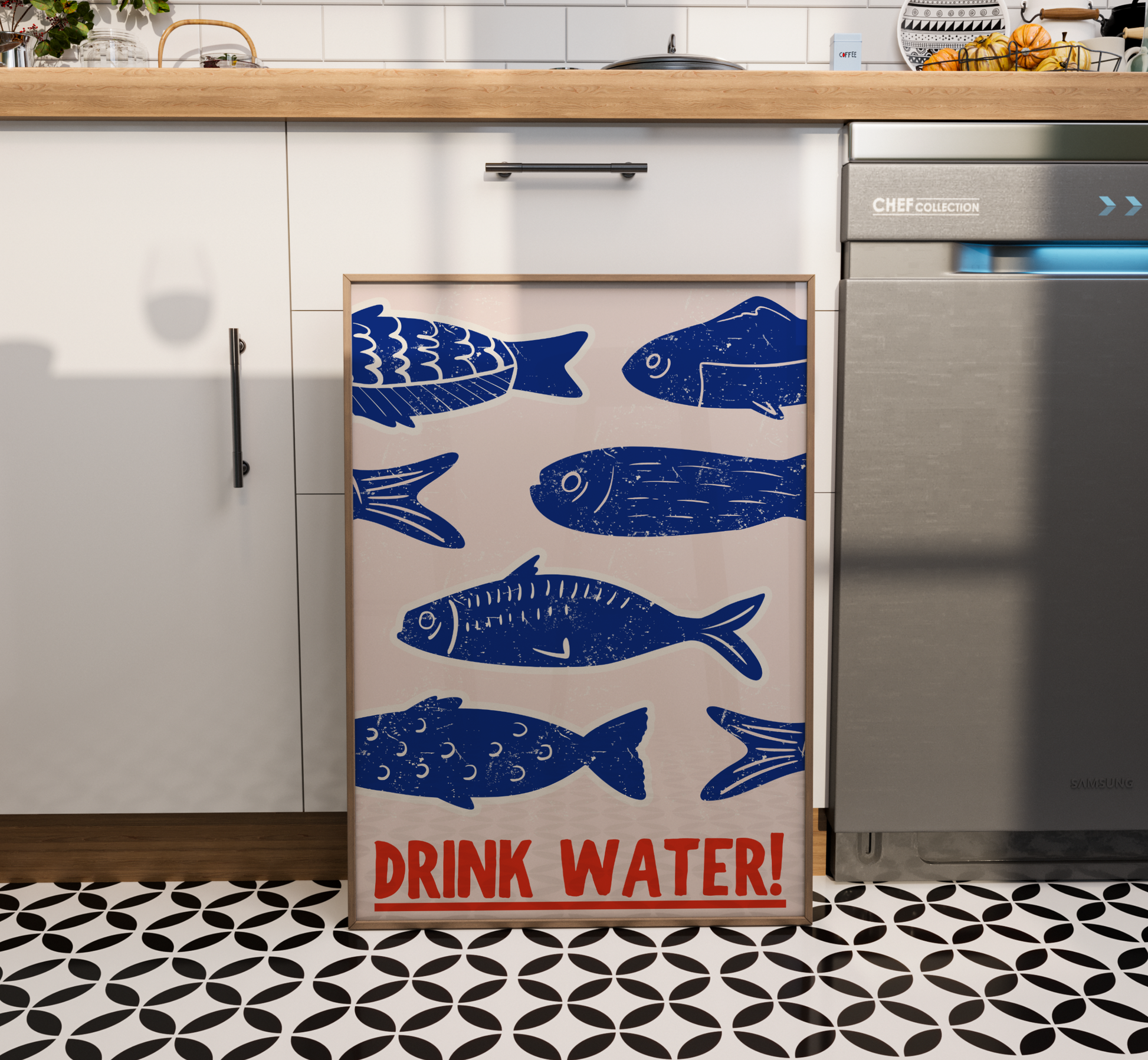 Drink Water Fish Print - BYHONEYSTUDIOS