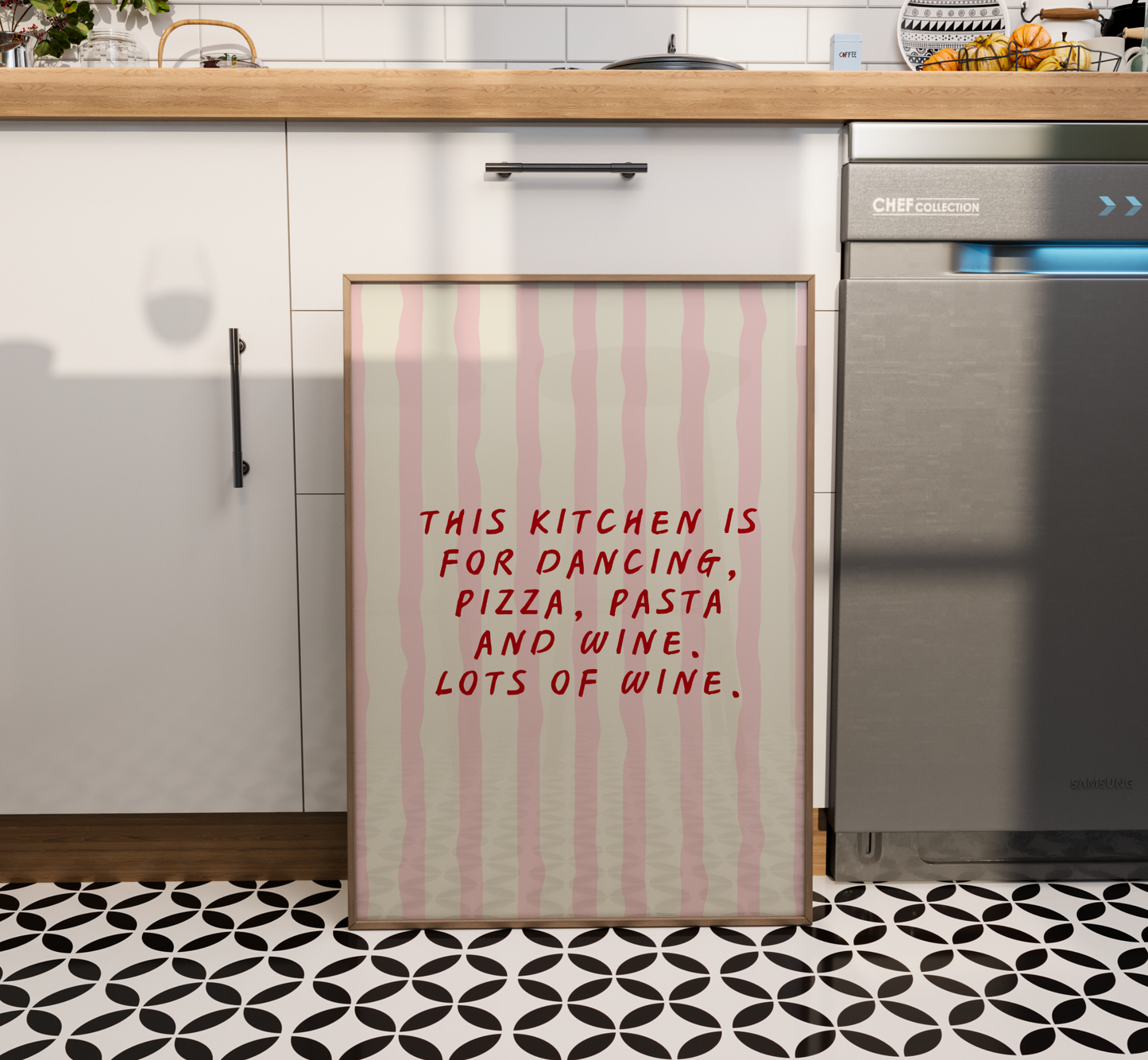 Kitchen Dancing Quote Print - BYHONEYSTUDIOS