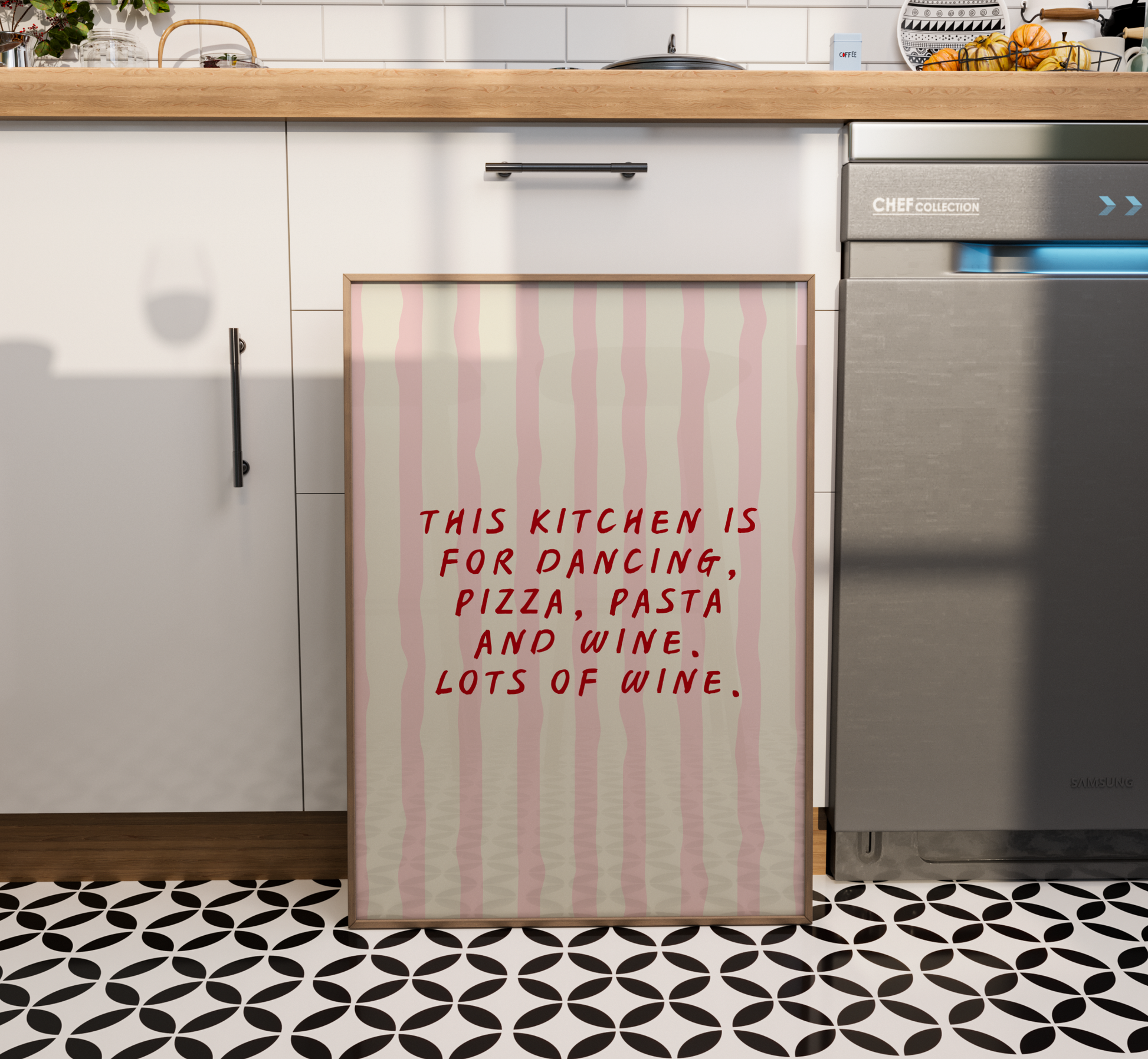 Kitchen Dancing Quote Print - BYHONEYSTUDIOS
