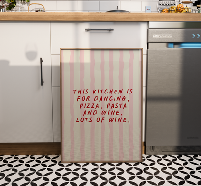 Kitchen Dancing Quote Print - BYHONEYSTUDIOS