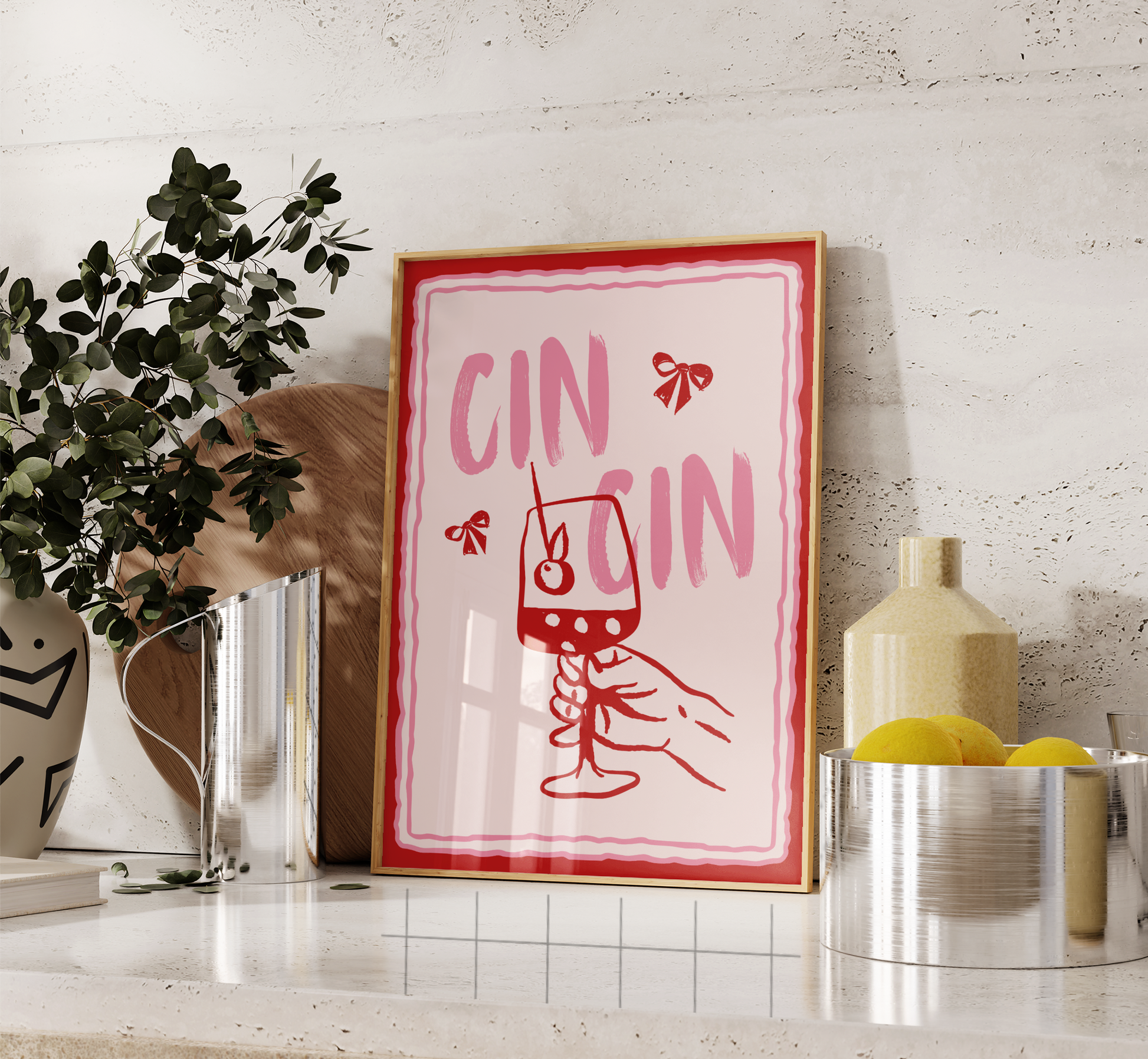 Cin Cin Bow Print - BYHONEYSTUDIOS