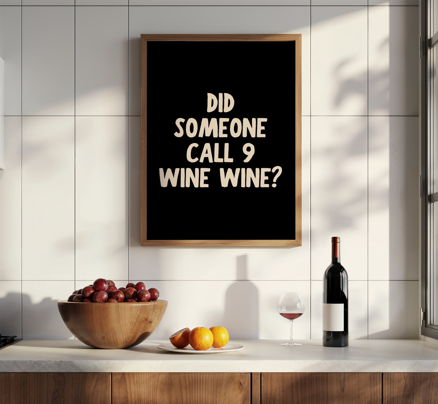 9 Wine Wine Print - BYHONEYSTUDIOS