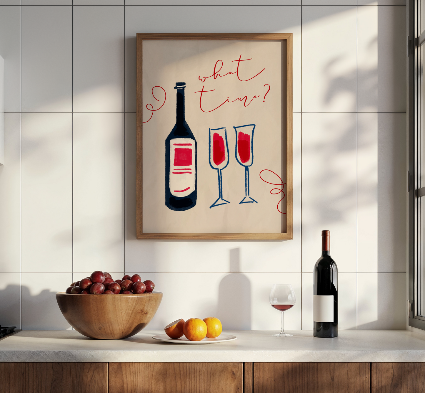 What Time Wine Print - BYHONEYSTUDIOS